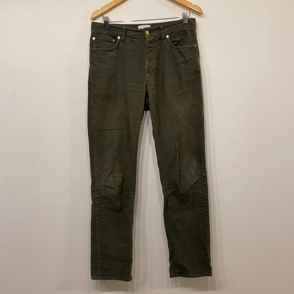 Sid Mashburn Mens Olive Green Corduroy 5-Pocket Straight Leg Pants 32x32